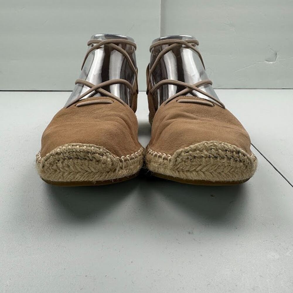 Eileen Fisher Sandals Womens 6.5 Tan Lace Espadrille Resort Quiet Luxury Boho - Picture 3 of 13